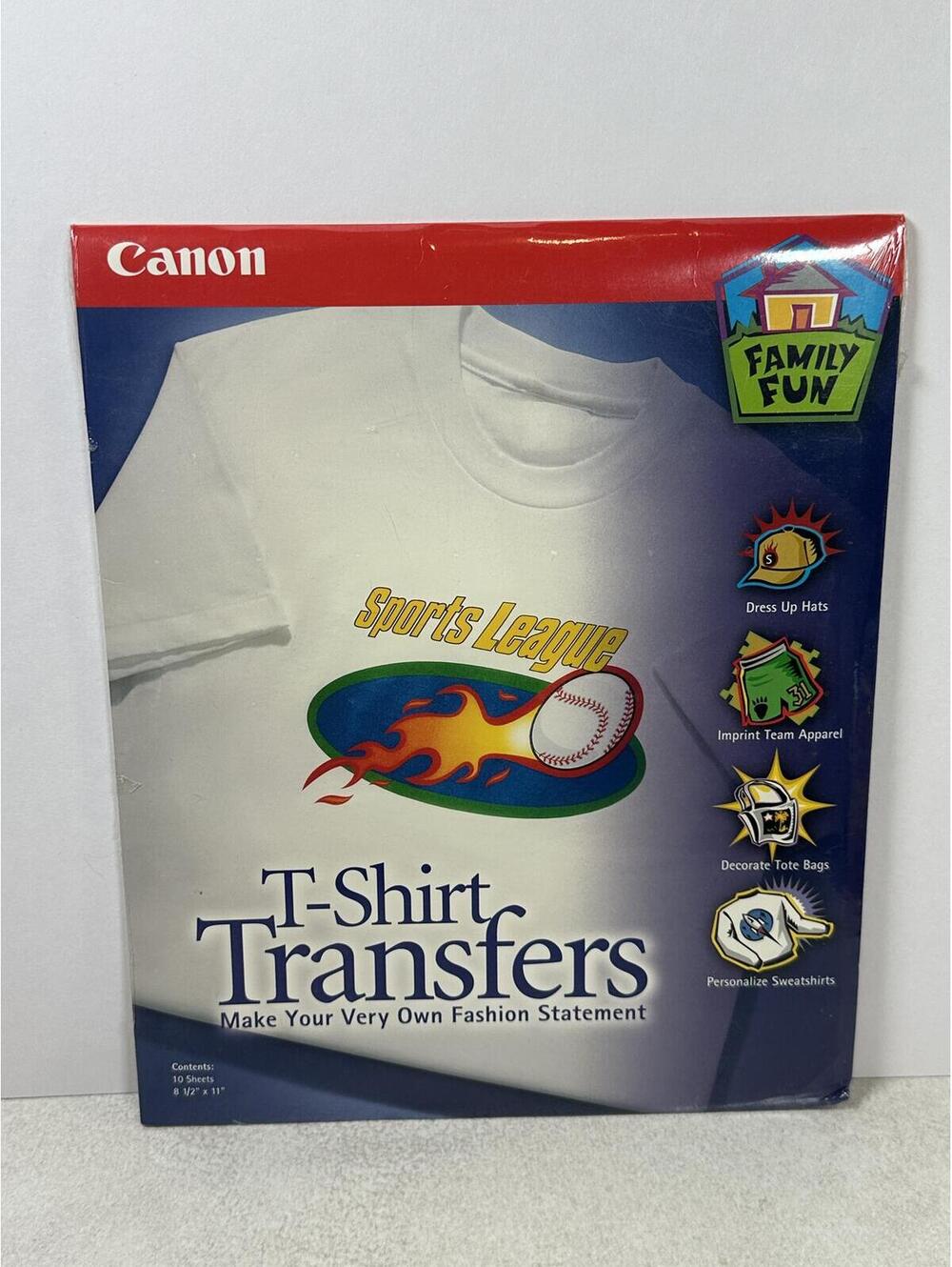 VTG Canon T-Shirt Transfers Iron-On Transfer Paper Sealed 10 Sheets